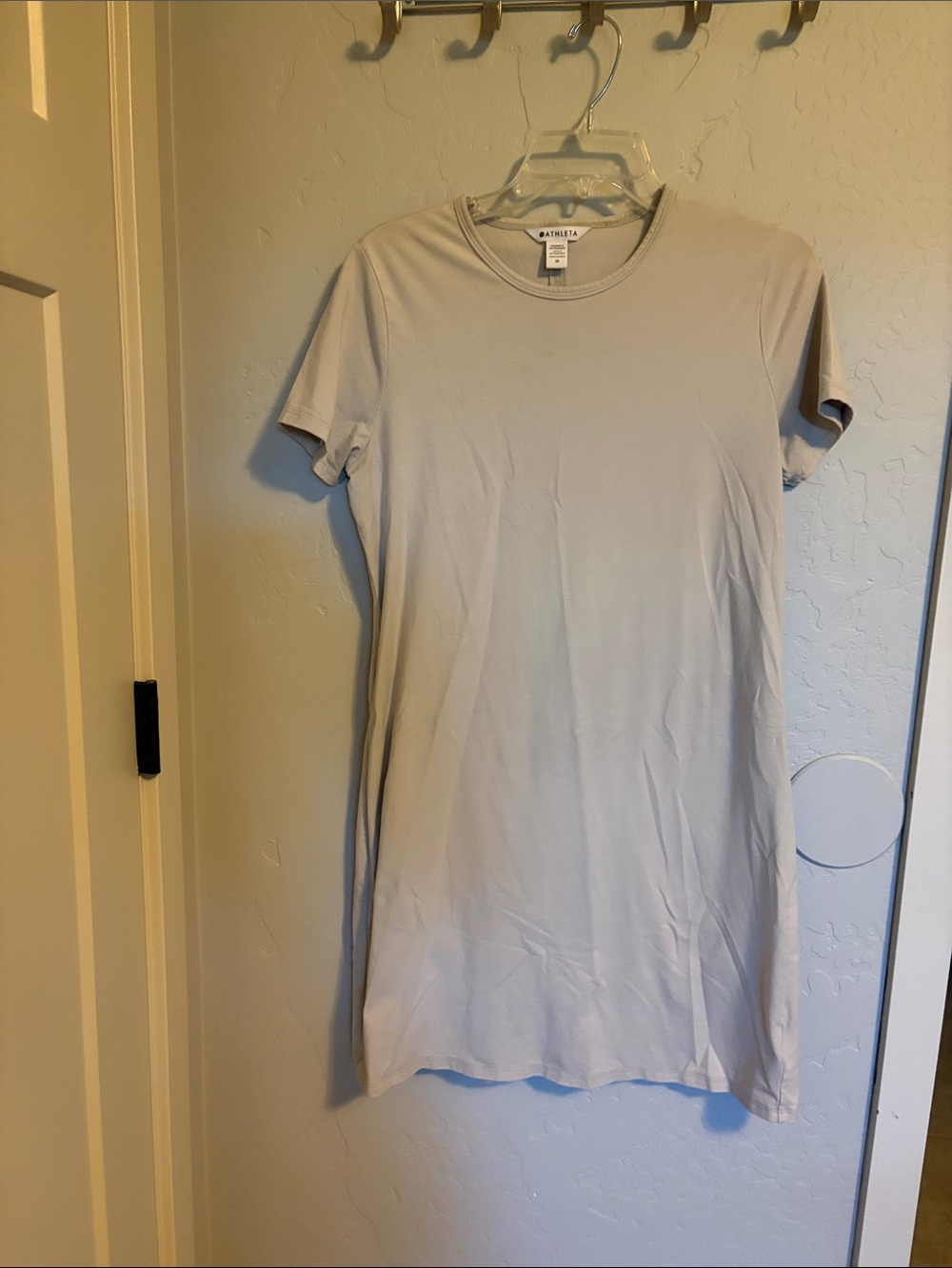 Athleta Light Beige/Cream Midi T-Shirt Dress